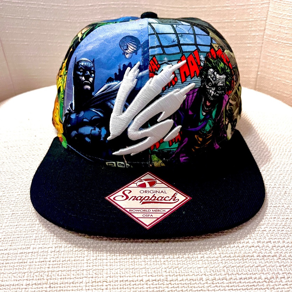 Batman Snapback Hat Mens Adjustable Cap Vs Joker Villain DC All Over Print